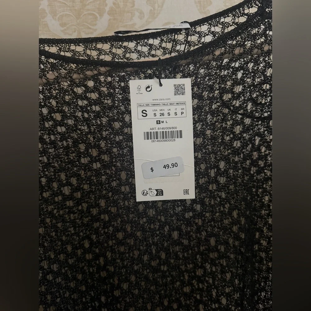 ZARA SEMI-SHEER KNIT SWEATER